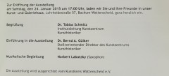 Ausstellung, 2015